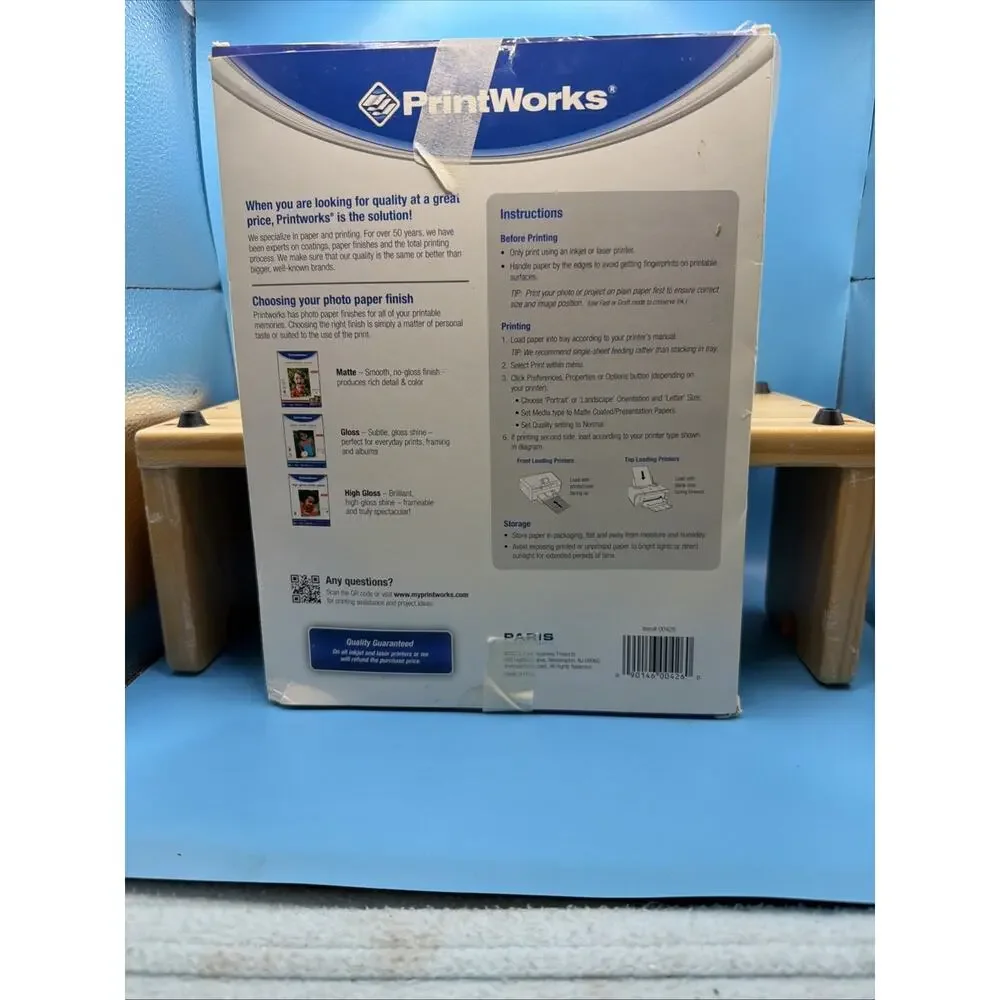 Printworks Matte Photo Paper for Inkjet Printers, Printable on Both Sides, 74ct